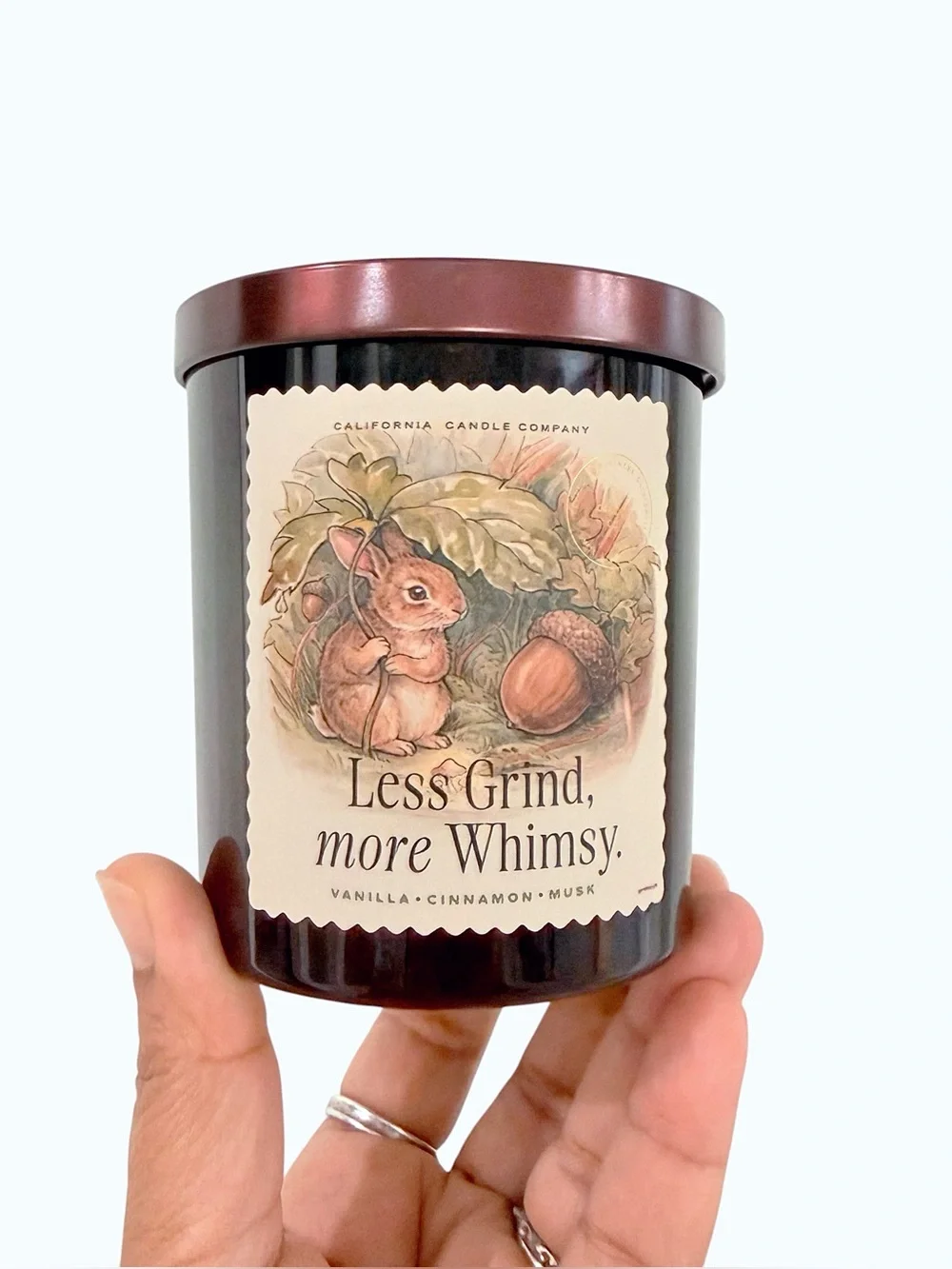 'Leoben Company Less Grind, More Whimsy' Vanilla, Cinnamon, Musk Scented Candle
